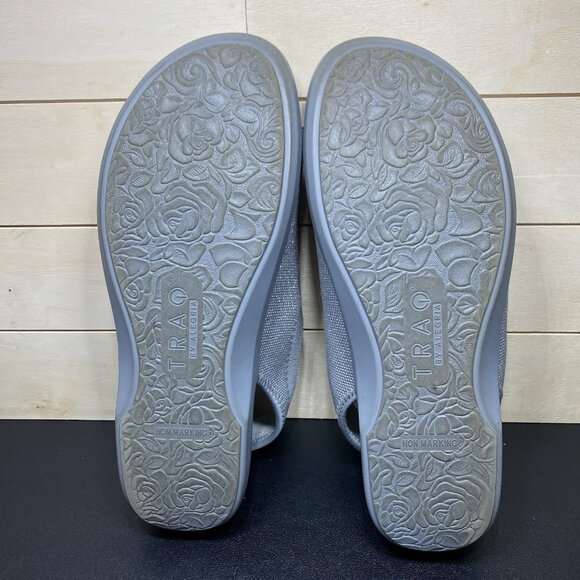 Traq Alegria Barett Knit Slip-On Grey Silver Women's Size 9 Shoes EU39 Slingback - Picture 9 of 11